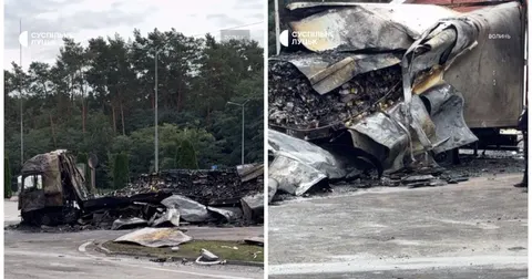 Атака дрона на «Ягодині»: пошкоджено АЗС, двоє водіїв травмовані
