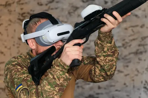 Бригада «Скіф» тренує збиття FPV-дронів у VR-симуляторі