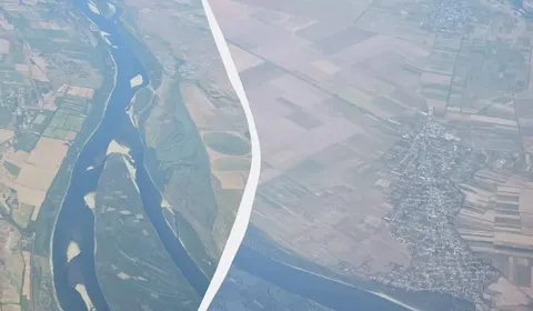 Дунай обмілів: з літака видно піщані острови