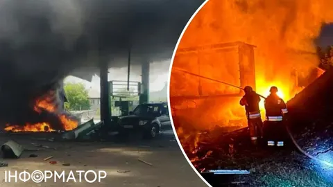 Російський дрон «Молнія» влучив в АЗС у Харкові
