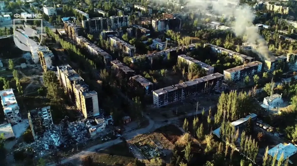 Прикордонники показали з висоти зруйновану Дружківку на Донеччині
