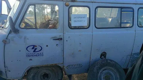 Російський дрон атакував бригаду енергетиків на Запоріжжі