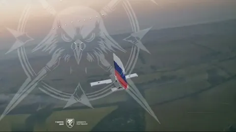 Бійці ДШВ збили російський дрон із прапором РФ у небі України