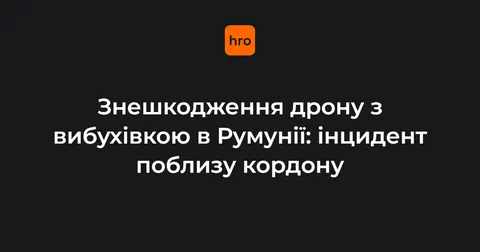 У Румунії знешкодили дрон з вибухівкою, знайдений біля кордону з Молдовою
